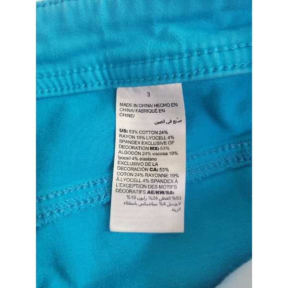 Chico's Blue The Platinum Straight Leg High Rise Cropped Pants Sz 3 (XL 16) - Picture 7 of 8